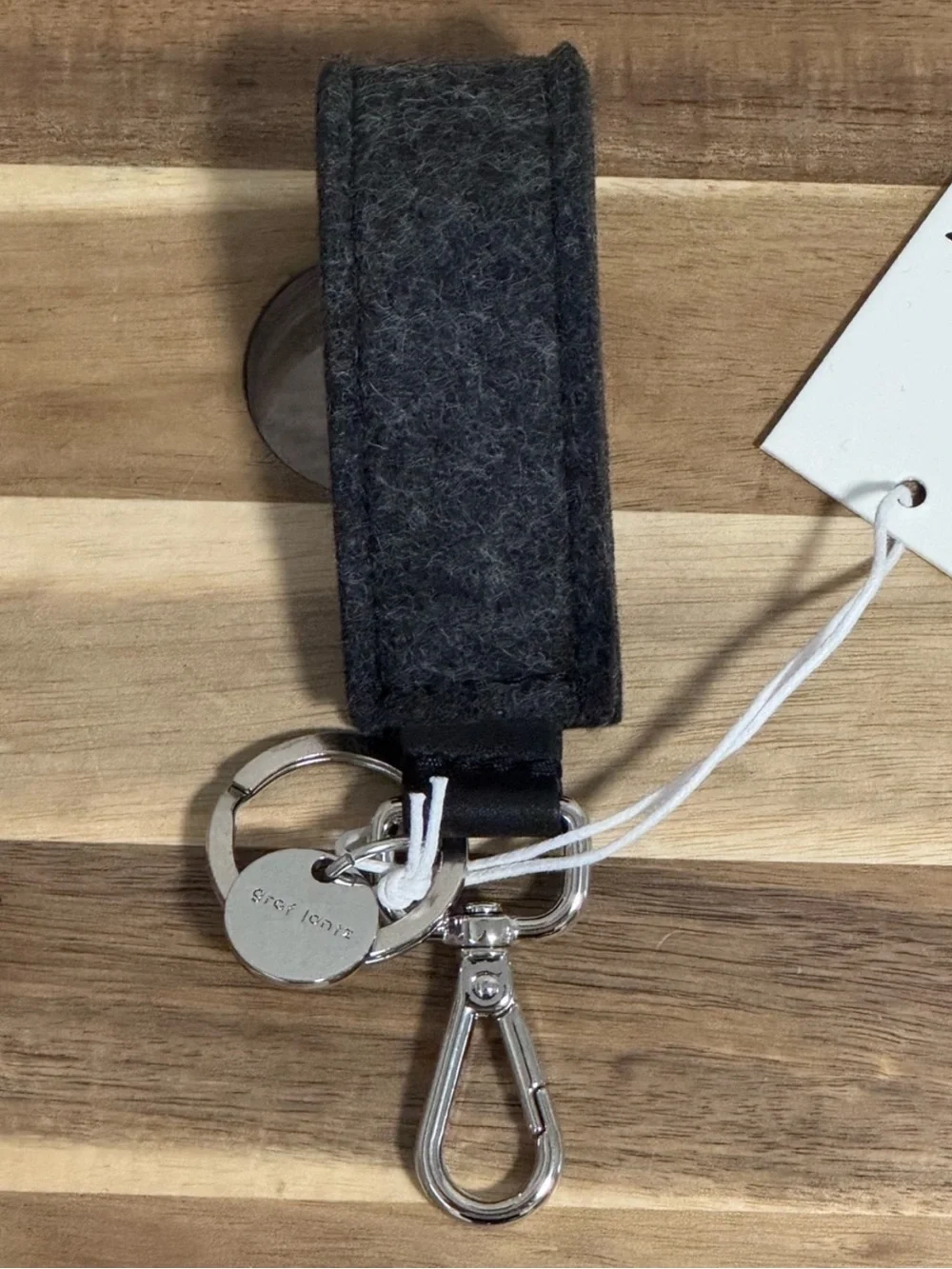 NWT Graf Lantz Merino Wool Felt Loop Key Fob Charcoal Black